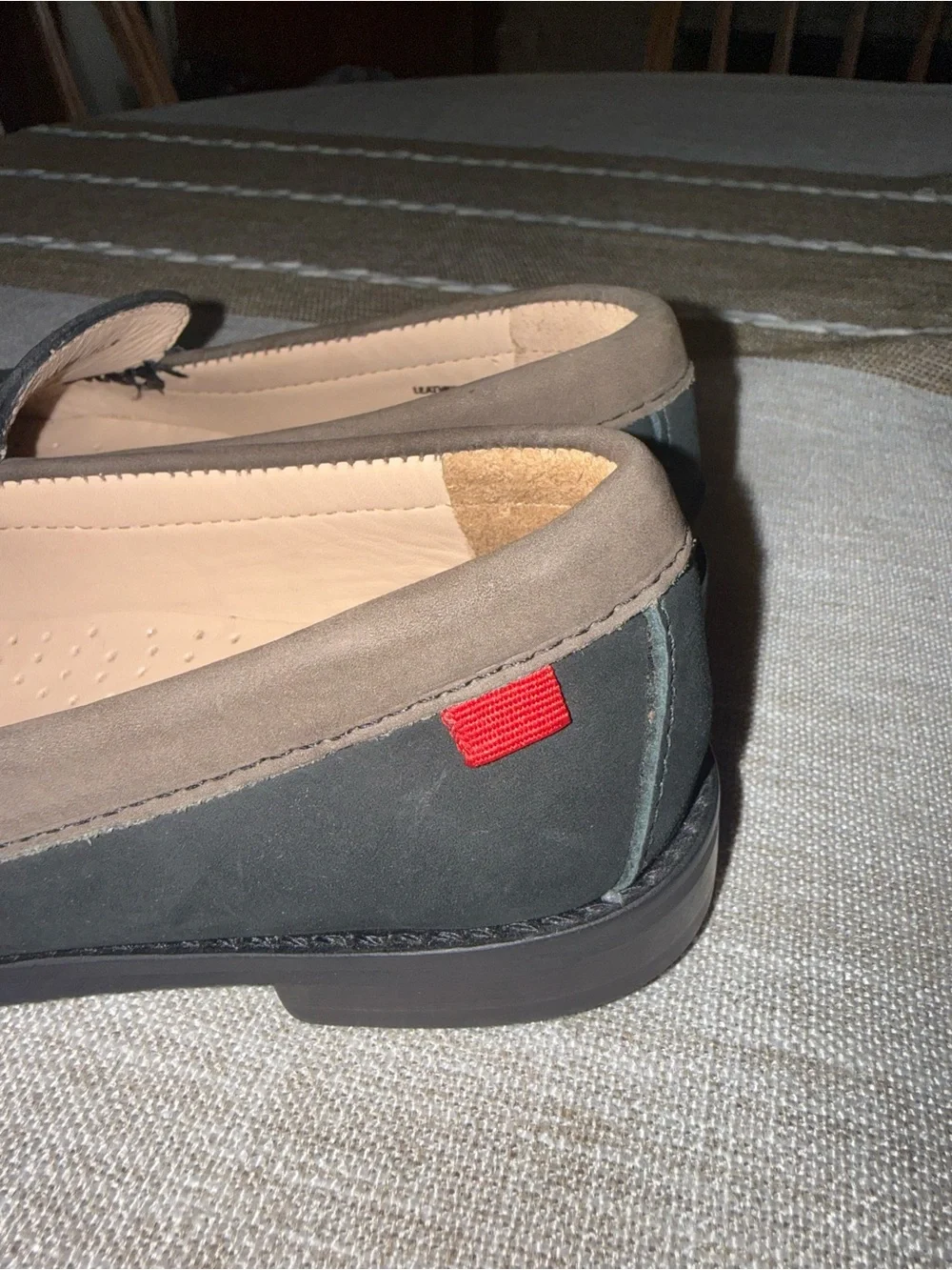 Marc Joseph Black and Brown Suede Penny Loafers for Kids
